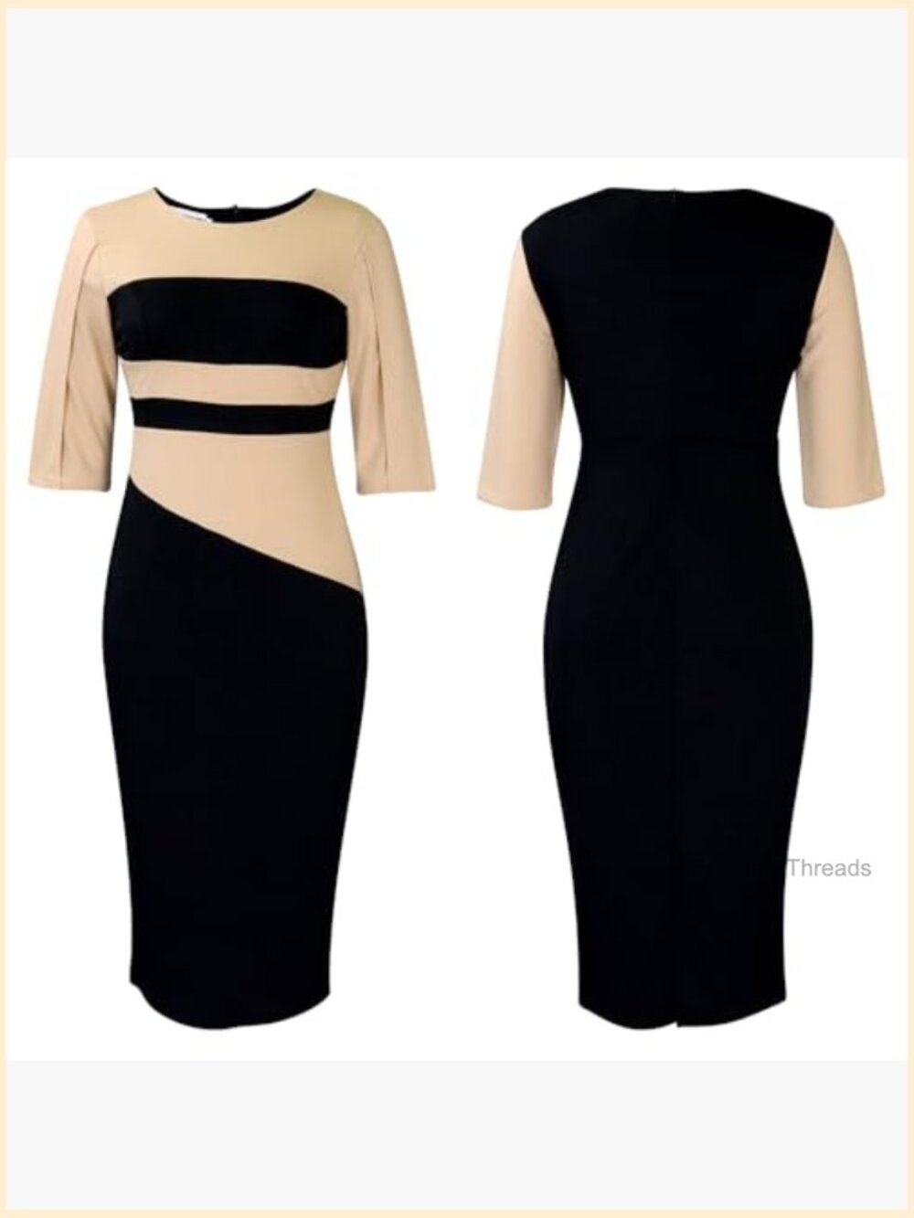 Elegant Midi Bodycon Pencil Dress for Work Church Office Teacher Business - Picture 5 of 7
